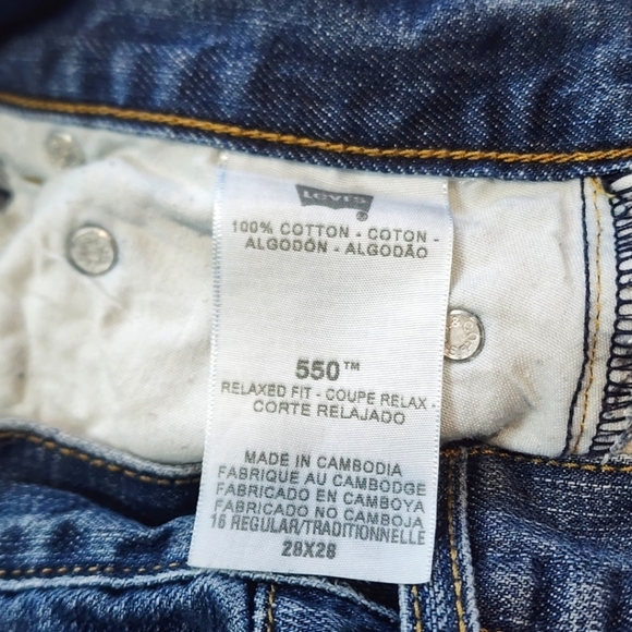 Levi's 550 Cutoff Jean Shorts Midrise Size 16R Blue - Picture 4 of 4